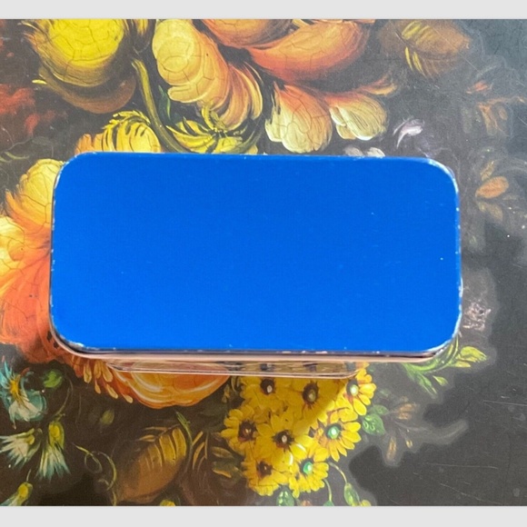 Vintage Blue Willow Spice Tin Pagoda Great Britain Chinoiserie 3.5” X 2.75” - Picture 3 of 6